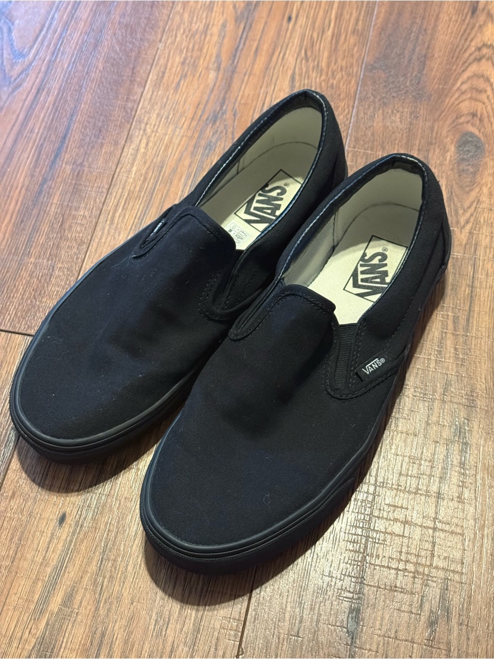 Vans Black Slip-On Canvas Loafers - Picture 2 of 5